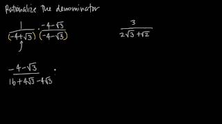 rationalize the denominator using conjugate method (KristaKingMath)