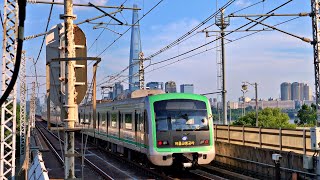 4K | Seoul Metro VVVF Trains Come \u0026 Go at Gangbyeon Station | Subway Line 2