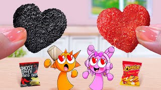 Sprunki Oren Pinki Kiss 💗 Best Ghost Pepper Cheetos Miniature Fried Chicken 💗 Tina Mini Cooking