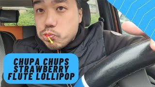 ASMR Chupa Chups Strawberry Flute Lollipop 🍭 Mouth Sounds \u0026 Car Driving Sounds 🚗