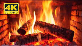 Fireplace at Night 4K 🔥 Cozy Fireplace (10 HOURS). Fireplace video with Burning Logs \u0026 Fire Sounds