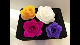 DIY如何制作五颜六色彩色纸逼真纸玫瑰 | 超简单 | #3 玫瑰 | How to make simple Paper Rose #Paper Rose #玫瑰  #简单 #DIY