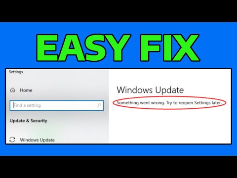 How To Fix Windows Update Something Went Wrong Try to Reopen Settings Later Error