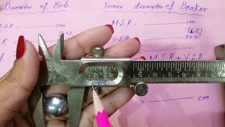 1.1 physics experiment: how to measure diameter of bob using vernier callipers.