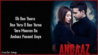 Andaaz (Lyrics) - Miel ft. Mahira Sharma | Raj Fatehpur | Gaurav Dev, Kartik Dev |  New Song Andaaz