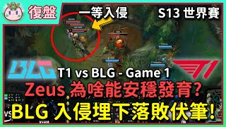 【魚丸復盤】BLG 一等入侵卻自爆！Zeus 是如何長成魔王？為什麼選「奈德麗+鱷魚」卻不打上？｜#Worlds2023 Swiss Stage Day 8 T1 vs BLG Game 1