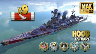 Battleship Hood: 9 ships destroyed - World of Warships