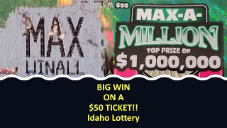 ** $500 WIN!! ** | Idaho Lottery $50 Scratch Off | \