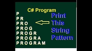 String Pattern Program in C# || Interview Point