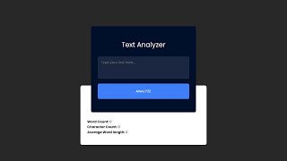 Text Analyzer _ JavaScript Project For Beginners