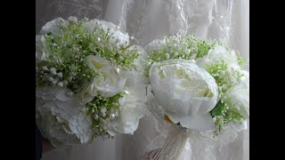 DIY Bridal bouquet /Букет невесты/Հարսի փունջ արհեստական ծաղիկներով/