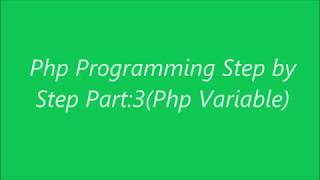 Php Programming(Variable) Tutorial Bangla