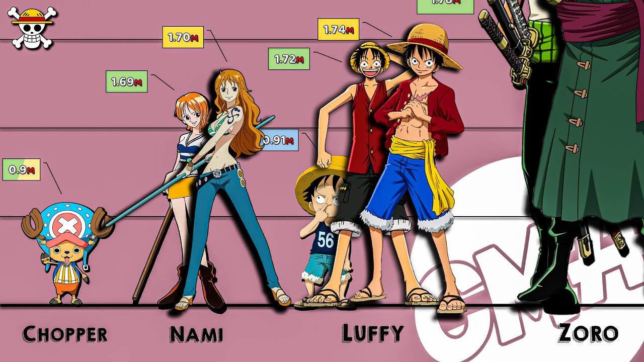 ONE PIECE Straw Hat Pirates Size Comparison - YouTube