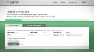 Nursys: License Verification