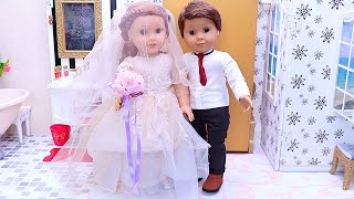 Download American Girl Doll Wedding Routine with Makeup & Glam Dress! PLAY DOLLS mp3