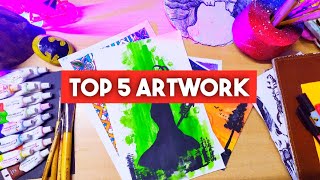 Top 5 Artworks || Easy Watercolor Paintings.