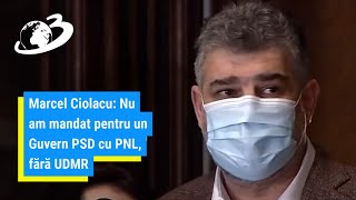 Marcel Ciolacu: ”Nu am mandat pentru un Guvern PSD cu PNL, fără UDMR”