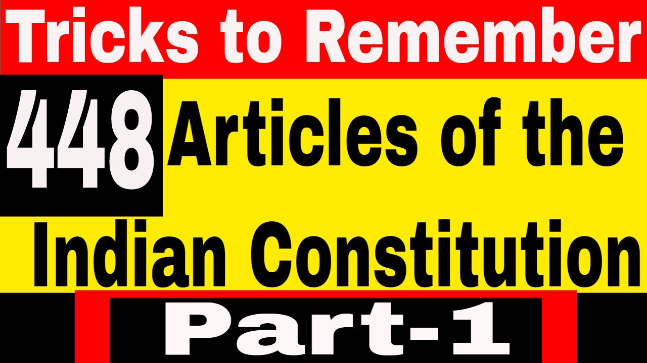 Tricks To Remember Complete Articles Of Indian Constitution - YouTube