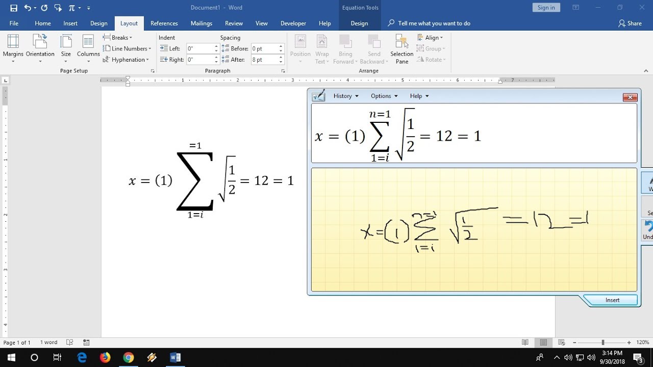 Easiest Way To Type Math Equations In MS Word - YouTube