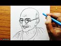 gandhiji drawing outline and colour how to draw mahatma gandhi gandhi jayanti drawing