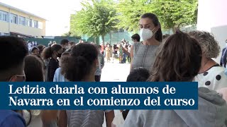 La Reina Letizia charla con alumnos de Navarra en el comienzo del curso escolar 2020-2021