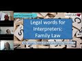 Legal words for interpreters - Family Law