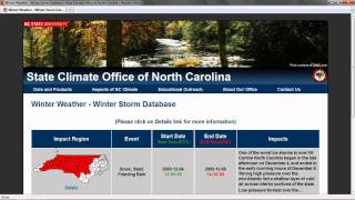 Winter Storm Database Tutorial