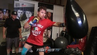 CANELO PERFECTING OVERHAND RIGHT PUNCH & POWER FOR GOLOVKIN REMATCH
