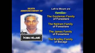 Thomas Williams ~ Long Obituary