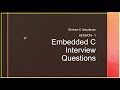 Embedded C Interview Questions - Session 1