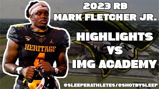 A few highlights of American Heritage HS 2023 RB Mark Fletcher Jr. vs IMG Academy 🎥: @ShotBySleep