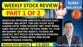 Weekly KLSE BURSA Update - 5-6-2022 - WEEKLY STOCK REVIEW 💥PART 1 OF 2 💥 HENGYUAN PETRONM GREATECH