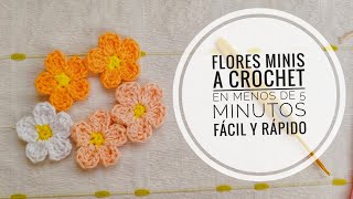 Como hacer flores pequeñas a crochet 🌺/con retazos de hilos🧶/ paso a paso/@lana magica