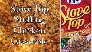 Stove Top Stuffing Chicken Bake Casserole | Kraft + Campbell's Soup Recipe | The Green Notebook