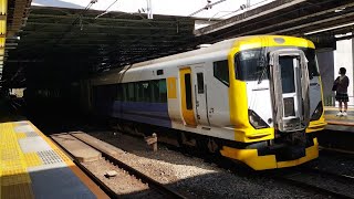 [ジョイント音]E257系 NB-01編成 特急新宿わかしお号安房鴨川行が御茶ノ水駅3番線を通過するシーン