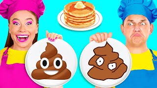 Pancake Art Challenge | Fantastic Food Hacks by BaRaDa Gold Challenge