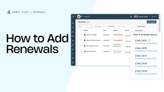 Effortless Fleet Maintenance: Setting Up Renewals in Simply Fleet | #renewals