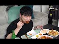 seasoned chicken and fried chicken gizzard mukbang realsound asmr eatingshow