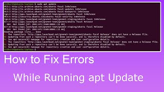 How to Fix Repository Errors While Running apt update on ubuntu Linux