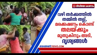 വഴി തര്‍ക്കം:ആറാട്ടുപുഴയില്‍ ഒരു കൂട്ടമാളുകള്‍ തമ്മില്‍ തല്ലി; ദൃശ്യങ്ങള്‍ വൈറല്‍, പൊലീസ് കേസെടുത്തു