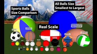 Sports Balls Size Comparison | 3D Comparison | All Balls are from Smallest to Largest | Data Chart