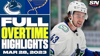 Vancouver Canucks vs. St. Louis Blues | FULL Overtime Highlights - March 28, 2023