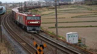 2014/04/20 東北本線 E721系 \u0026 JR貨物 3053レ コンテナ EH500-63 白河付近 / Tohoku Line E721 \u0026 JR Freight near Shirakawa