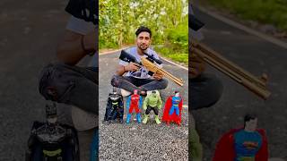 Toys Air Gun Vs 4 Super Heroes Firing Test🔥- Batman, Spiderman, Hulk, Superman