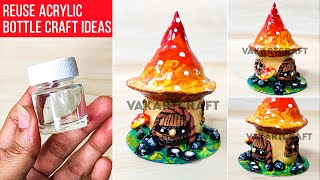 Empty Acrylic Paint Bottle Craft | Miniature Bottle Craft | Reuse Craft Ideas