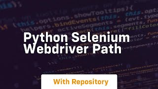 python selenium webdriver path