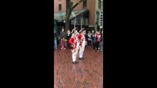 British Red Coat Soldiers in Boston Affix Bayonets and Charge the Crowd