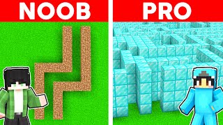 Minecraft NOOB Vs PRO: GIANT MAZE BUILD CHALLENGE!