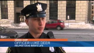 Rookie cop credited for helping save man's life