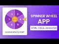 Spin Wheel App With Javascript | HTML, CSS & Javascript Project